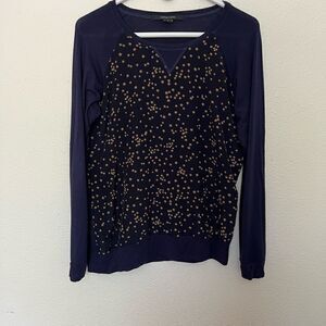 Rachel Mara Women Navy star print sweater size Small